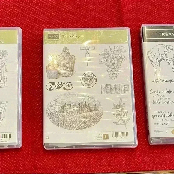 A grouping of three packages of stamps , Stampin A grouping of three packages . - Picture 1 of 7